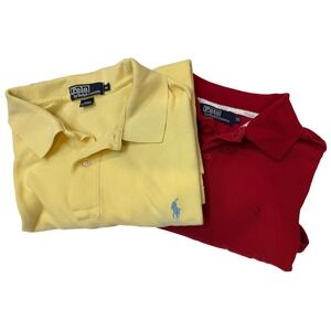 Polo Ralph Lauren Men's XL Shirt Lot of 2 Preppy Classic Cotton Yellow Red
